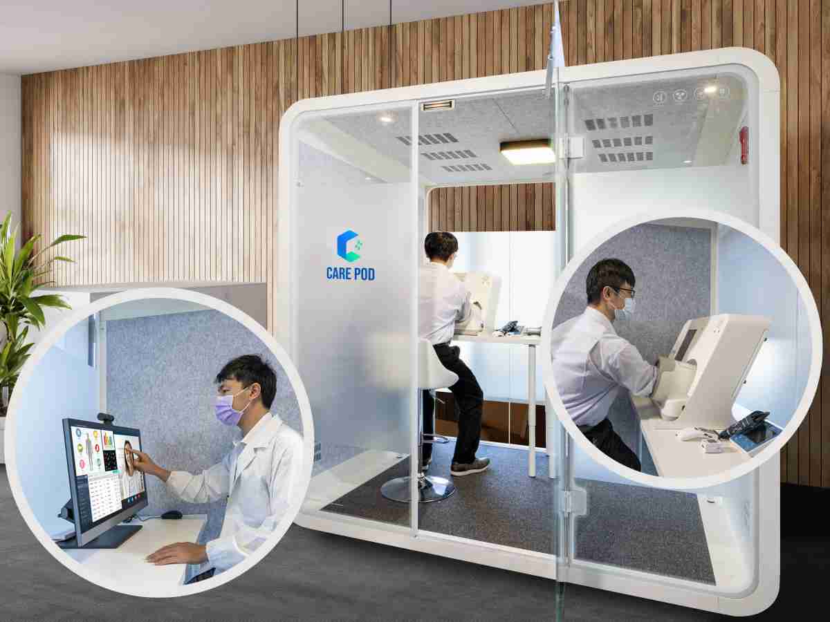 达擎于医疗科技展中展出＂远距诊疗舱＂，，，，以因应医疗数字化及社会高龄化趋势下、、、复诊及慢性病患等族群对于远距看诊需求逐渐升高所推出的创新整合方案。。。。多功能合一、、、高隐私性的远距诊疗舱可根据病患端与医师端的不同需求，，，，提供弹性化及客制化功能，，，，节省医生和病患的精力及时间