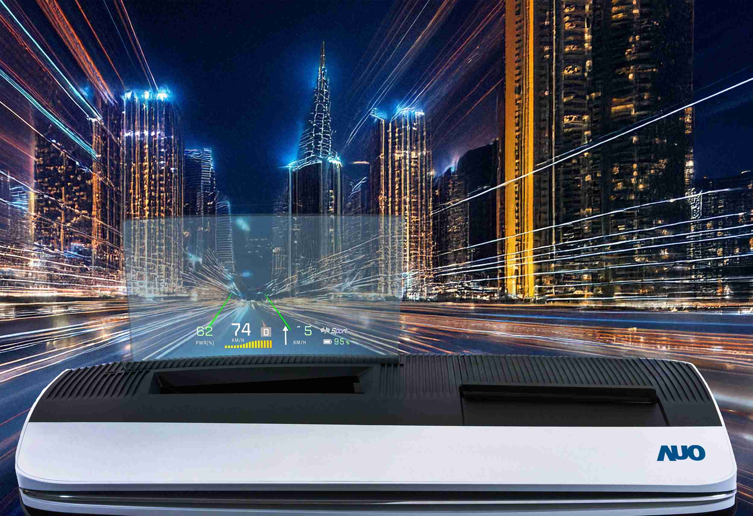 PG国际推出13吋Micro LED抬头显示器，，，，提供高入眼亮度、、高色彩饱和度的显示质量，，在阳光下或黑暗中都清晰可见，，，，并利用Micro LED模块体积小的优势，，，，解决车用空间有限的痛点