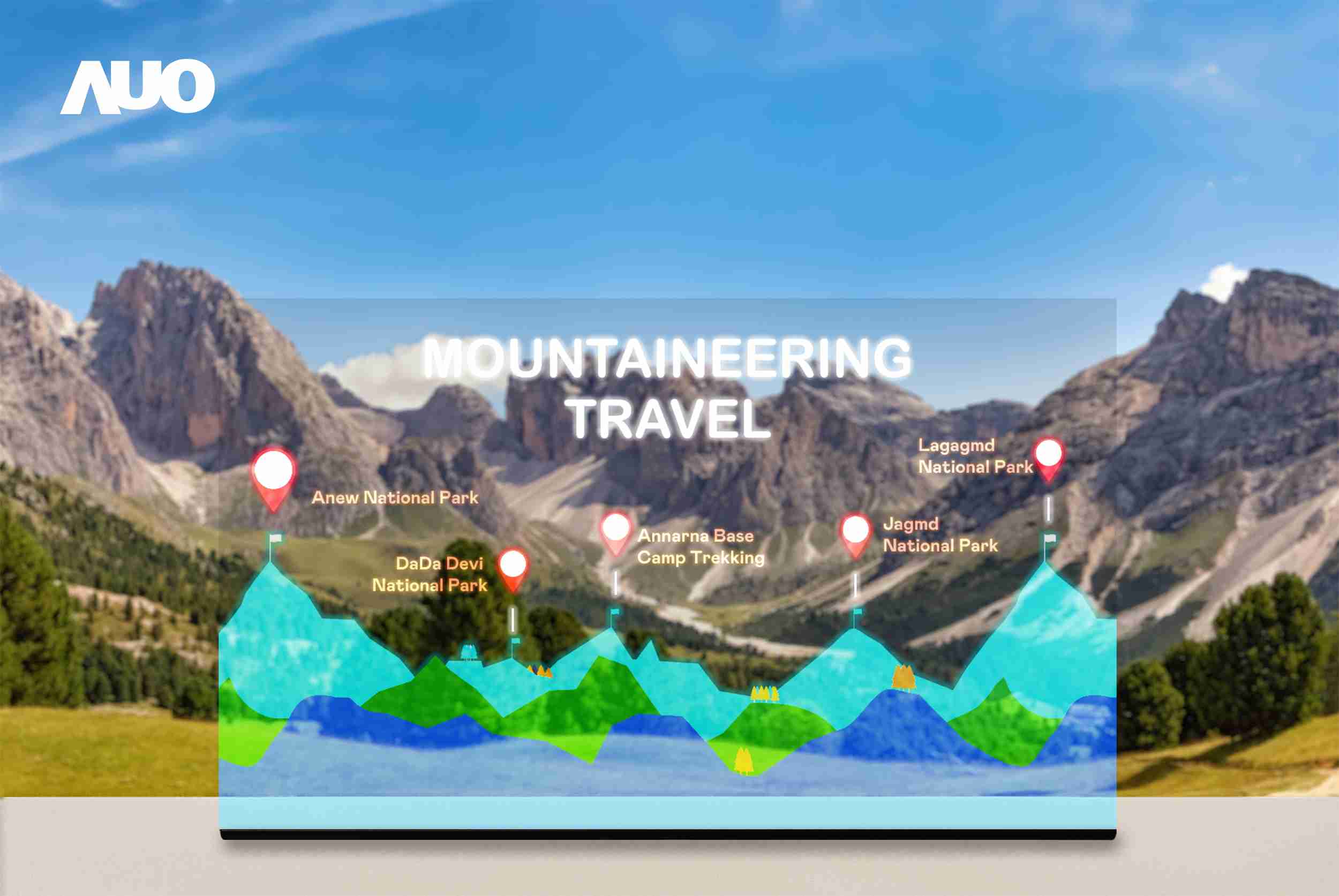 PG国际展示全球单片尺寸最大(*)42吋透明Micro LED显示器拼接而成的〝64吋透明Micro LED显示器〞，，，，具备高透明度、、、、1,000 nits高亮度、、广色域、、、、采用三边无边框的无缝拼接等多重特色，，呈现超高清、、细腻画质而不遮挡后方视觉，，，满足层峰需求，，可广泛运用于零售、、、、艺术展览或商业空间等场域